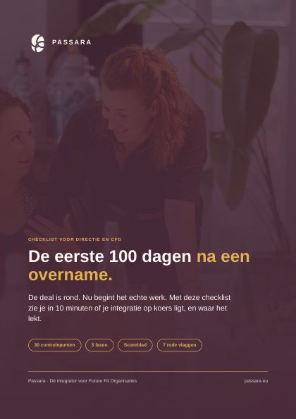 Voorkant checklist De eerste 100 dagen na een overname